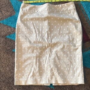 J. Crew Cream Polka Dot Pencil Skirt